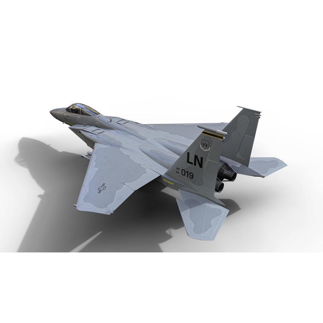 McDonnell Douglas F-15C Eagle 3D Model – Low Poly Military Aircraft, FBX - View 6
