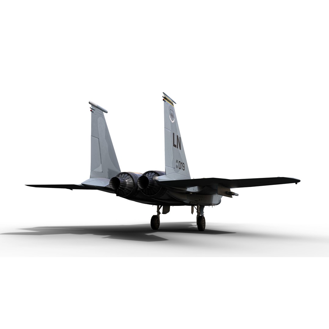 McDonnell Douglas F-15C Eagle 3D Model – Low Poly Military Aircraft, FBX - View 7