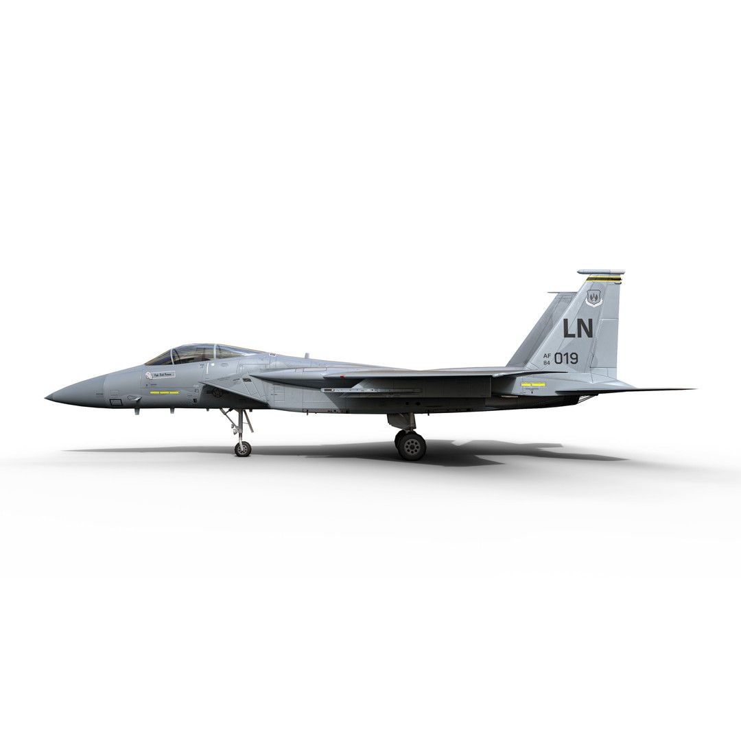 McDonnell Douglas F-15C Eagle 3D Model – Low Poly Military Aircraft, FBX - View 8