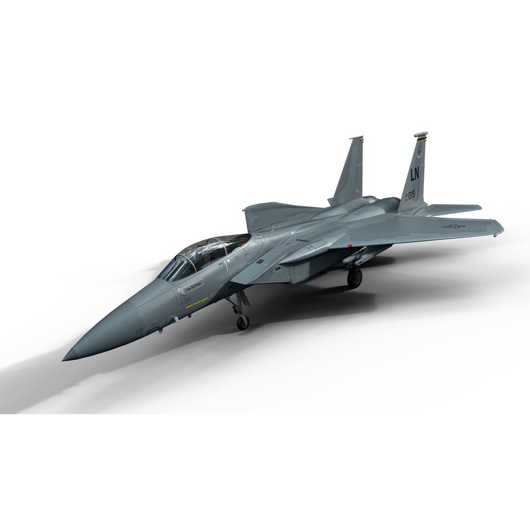 McDonnell Douglas F-15C Eagle 3D Model – Low Poly Military Aircraft, FBX - View 9