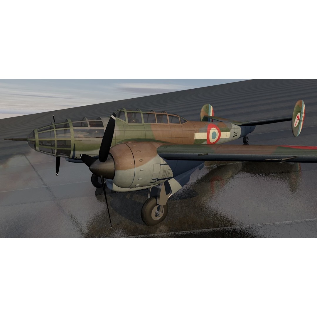 Bloch MB-174 3D Model – Historic WW2 Light Reconnaissance Bomber, FBX, OBJ - View 11