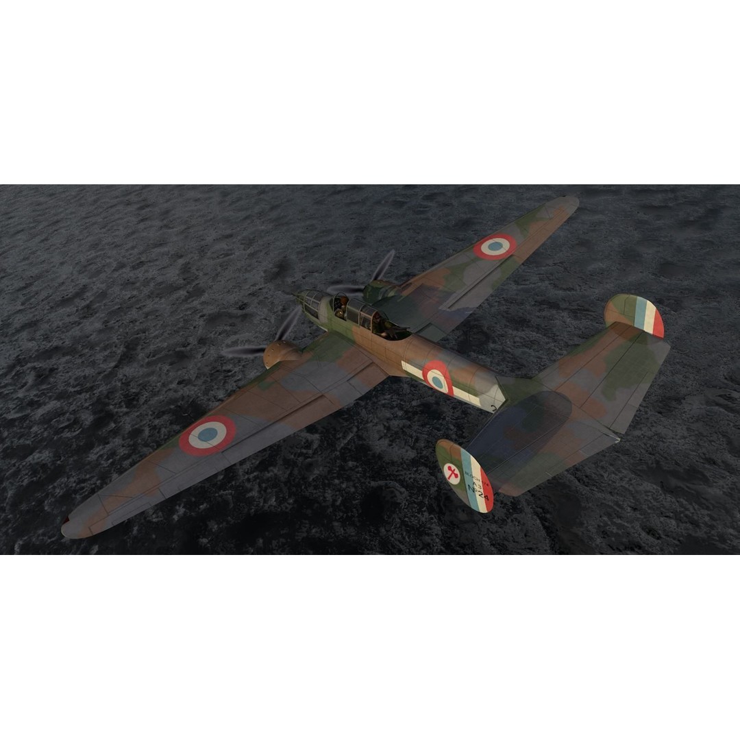 Bloch MB-174 3D Model – Historic WW2 Light Reconnaissance Bomber, FBX, OBJ - View 13