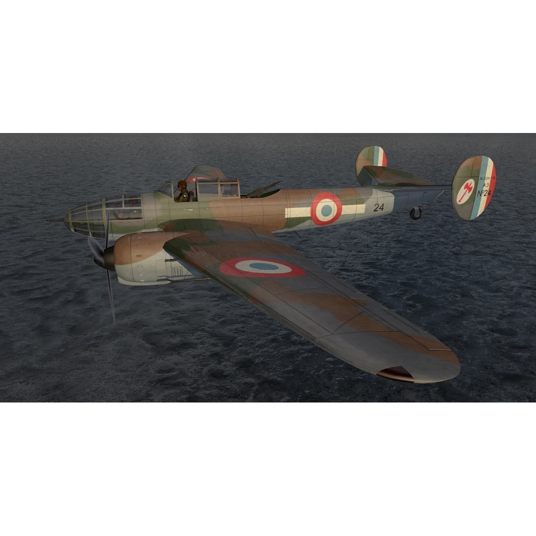 Bloch MB-174 3D Model – Historic WW2 Light Reconnaissance Bomber, FBX, OBJ - View 14