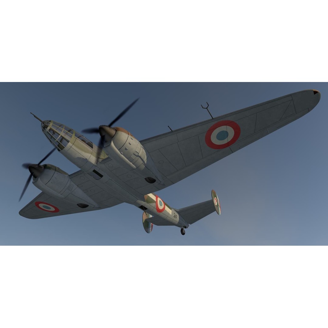 Bloch MB-174 3D Model – Historic WW2 Light Reconnaissance Bomber, FBX, OBJ - View 15
