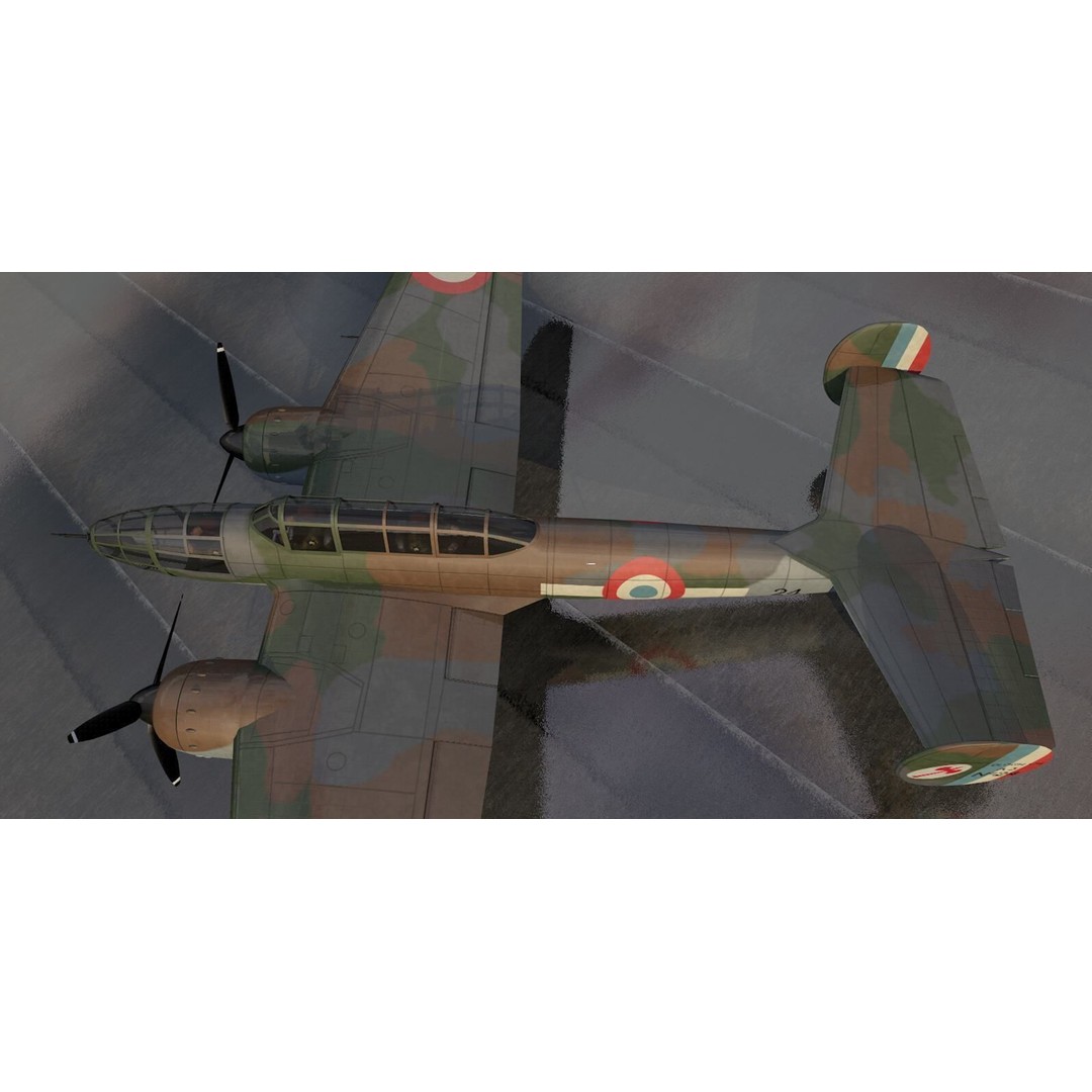 Bloch MB-174 3D Model – Historic WW2 Light Reconnaissance Bomber, FBX, OBJ - View 7
