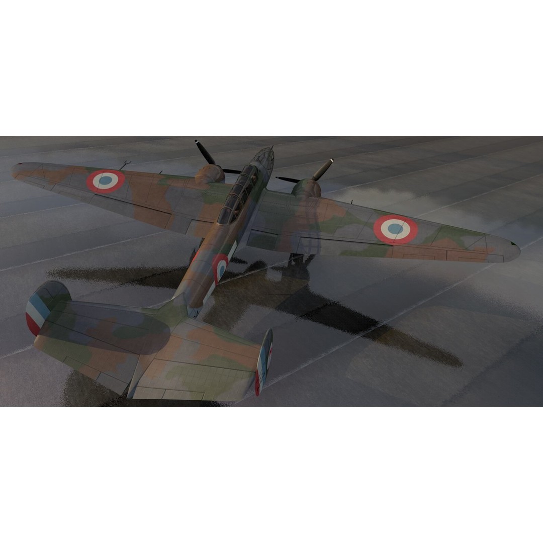 Bloch MB-174 3D Model – Historic WW2 Light Reconnaissance Bomber, FBX, OBJ - View 8