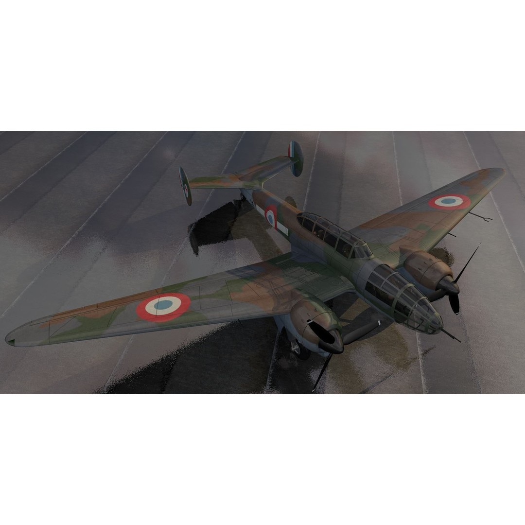 Bloch MB-174 3D Model – Historic WW2 Light Reconnaissance Bomber, FBX, OBJ - View 9