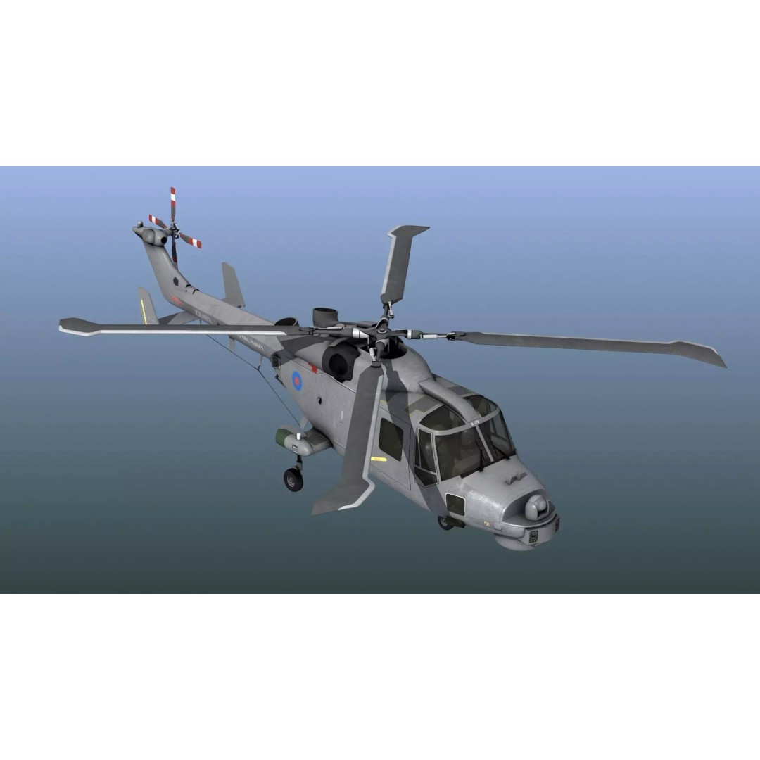 AW159 Navy Wildcat Helicopter 3D Model – PBR Game-Ready Asset, FBX - View 2