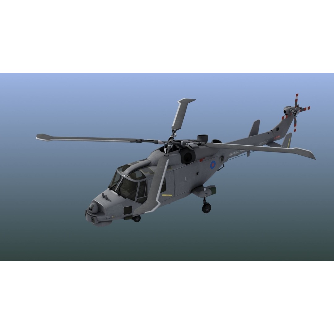 AW159 Navy Wildcat Helicopter 3D Model – PBR Game-Ready Asset, FBX - View 3