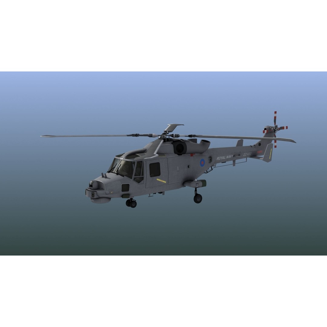 AW159 Navy Wildcat Helicopter 3D Model – PBR Game-Ready Asset, FBX - View 7