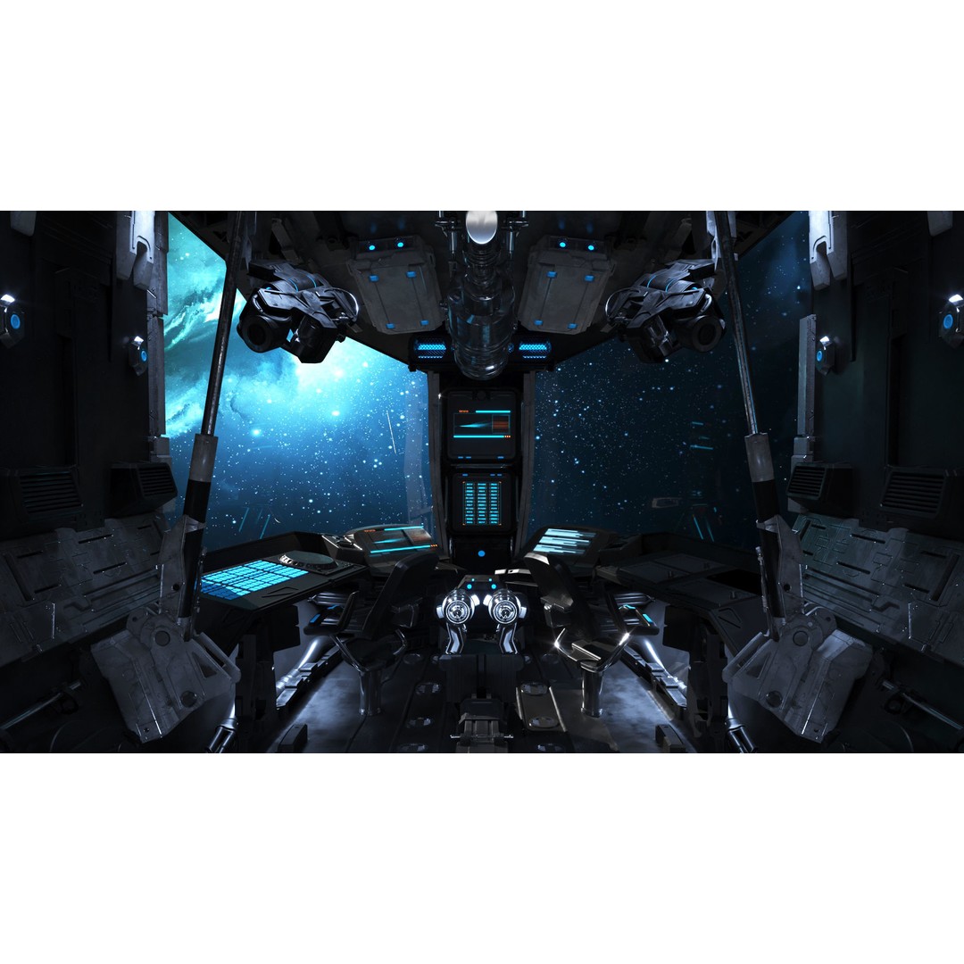 Spaceship Cockpit 3D Model – High Poly Sci-Fi Interior, FBX, OBJ - View 5