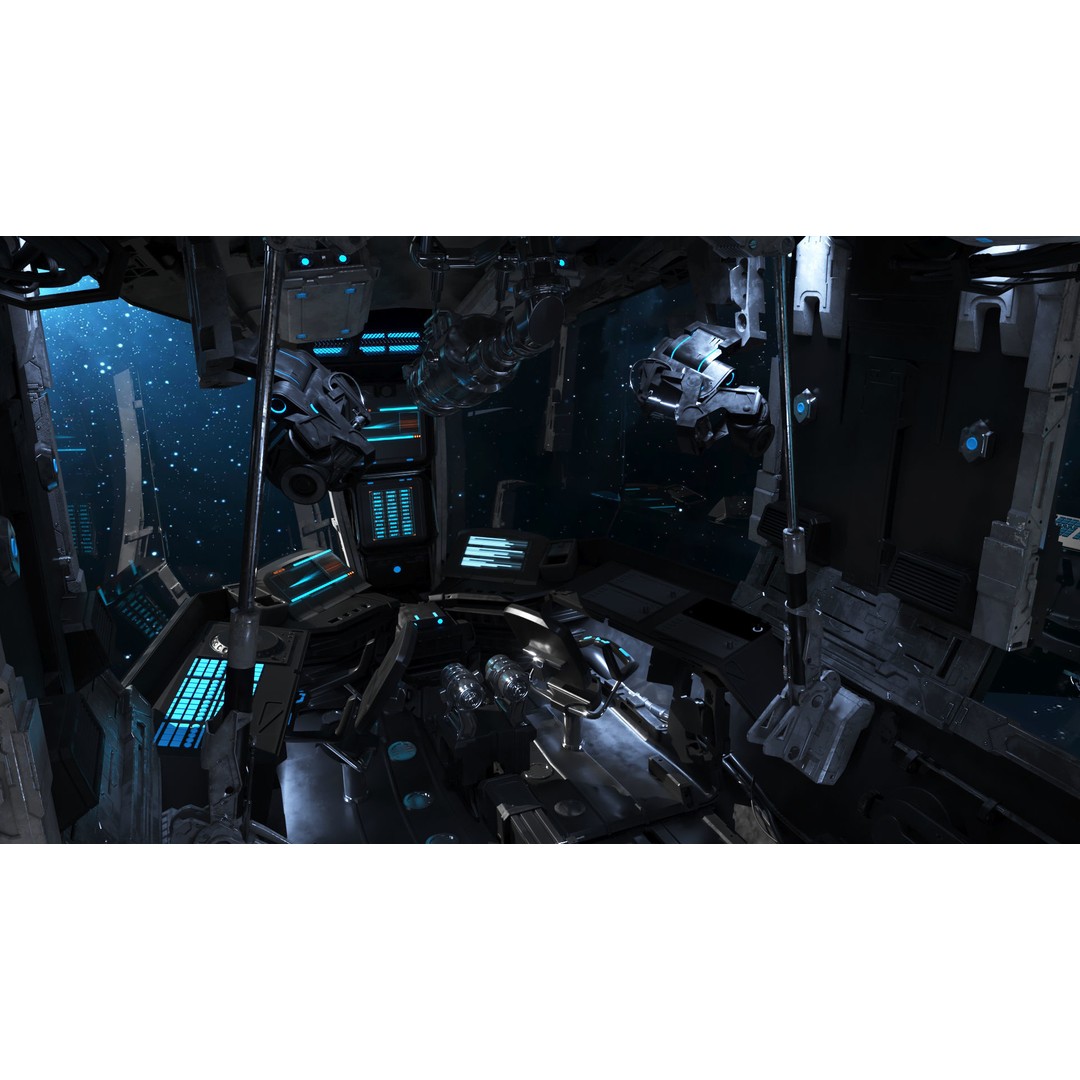 Spaceship Cockpit 3D Model – High Poly Sci-Fi Interior, FBX, OBJ - View 8