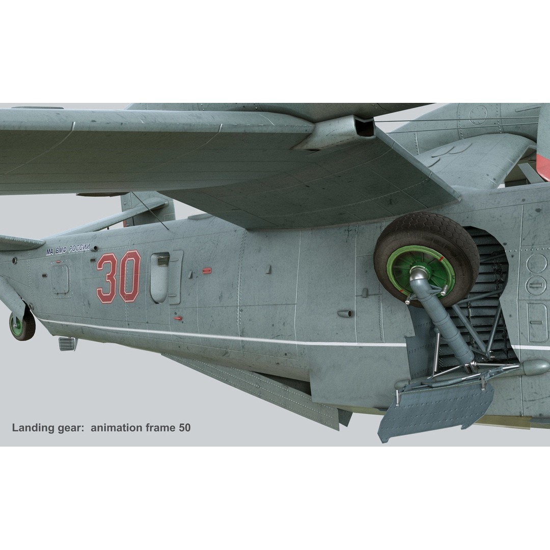 Beriev Be-12 3D Model – Animated Seaplane with Interior, FBX, OBJ - View 10