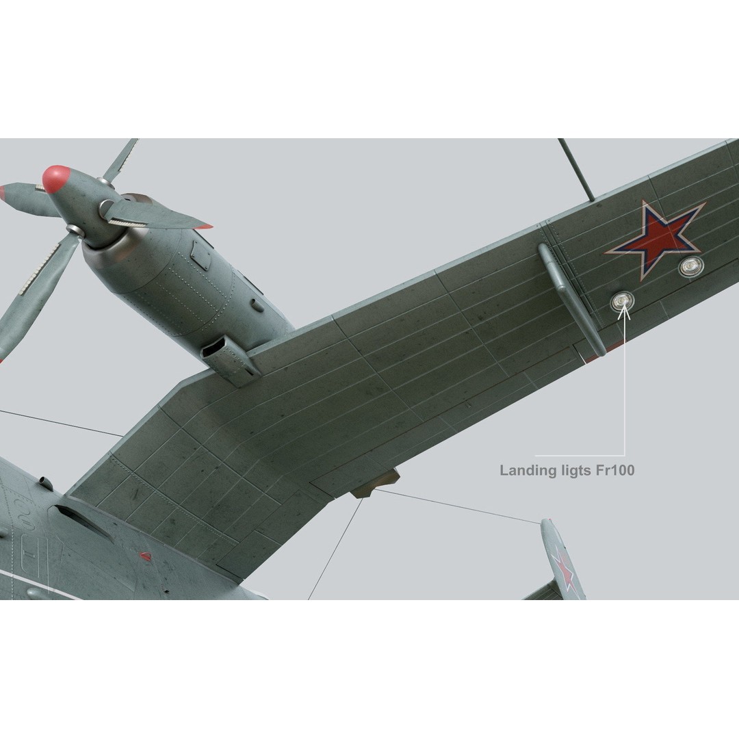 Beriev Be-12 3D Model – Animated Seaplane with Interior, FBX, OBJ - View 12