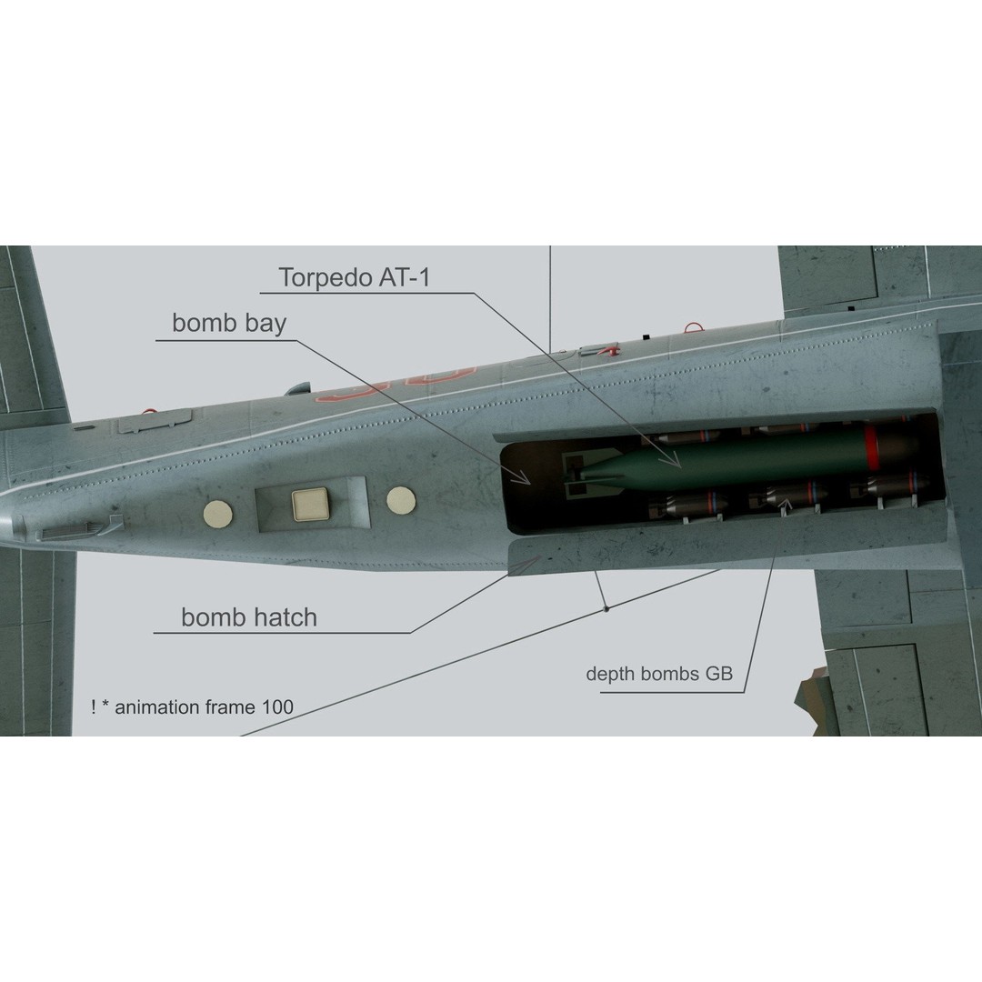 Beriev Be-12 3D Model – Animated Seaplane with Interior, FBX, OBJ - View 13