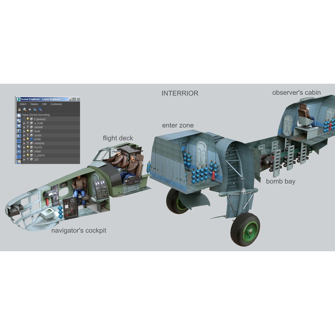 Beriev Be-12 3D Model – Animated Seaplane with Interior, FBX, OBJ - View 15