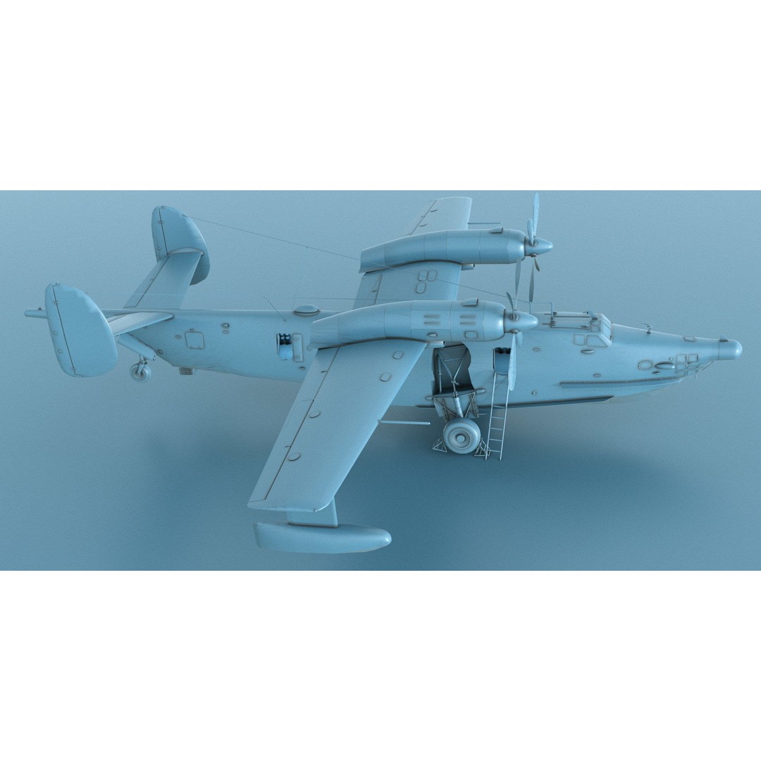 Beriev Be-12 3D Model – Animated Seaplane with Interior, FBX, OBJ - View 20