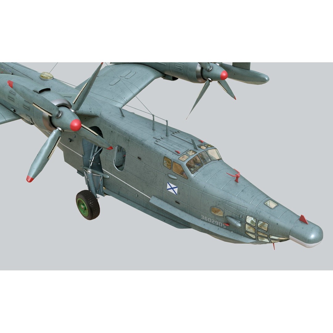 Beriev Be-12 3D Model – Animated Seaplane with Interior, FBX, OBJ - View 6