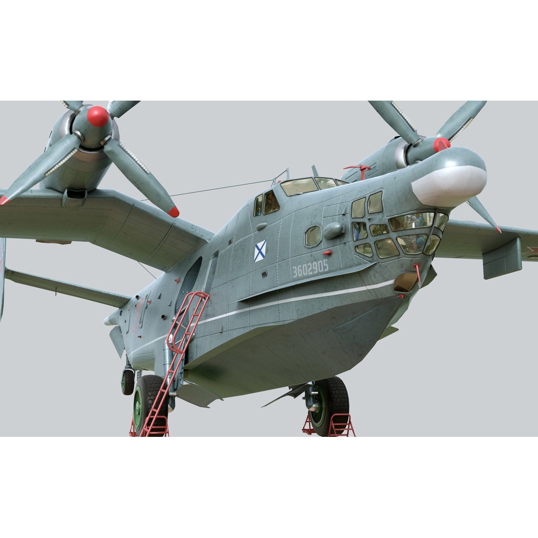 Beriev Be-12 3D Model – Animated Seaplane with Interior, FBX, OBJ - View 8