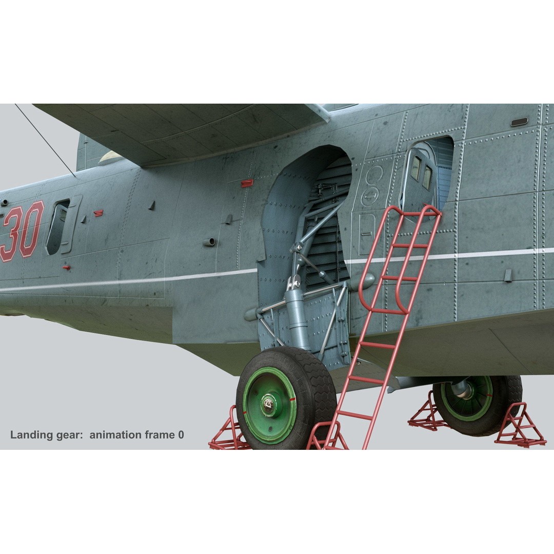 Beriev Be-12 3D Model – Animated Seaplane with Interior, FBX, OBJ - View 9