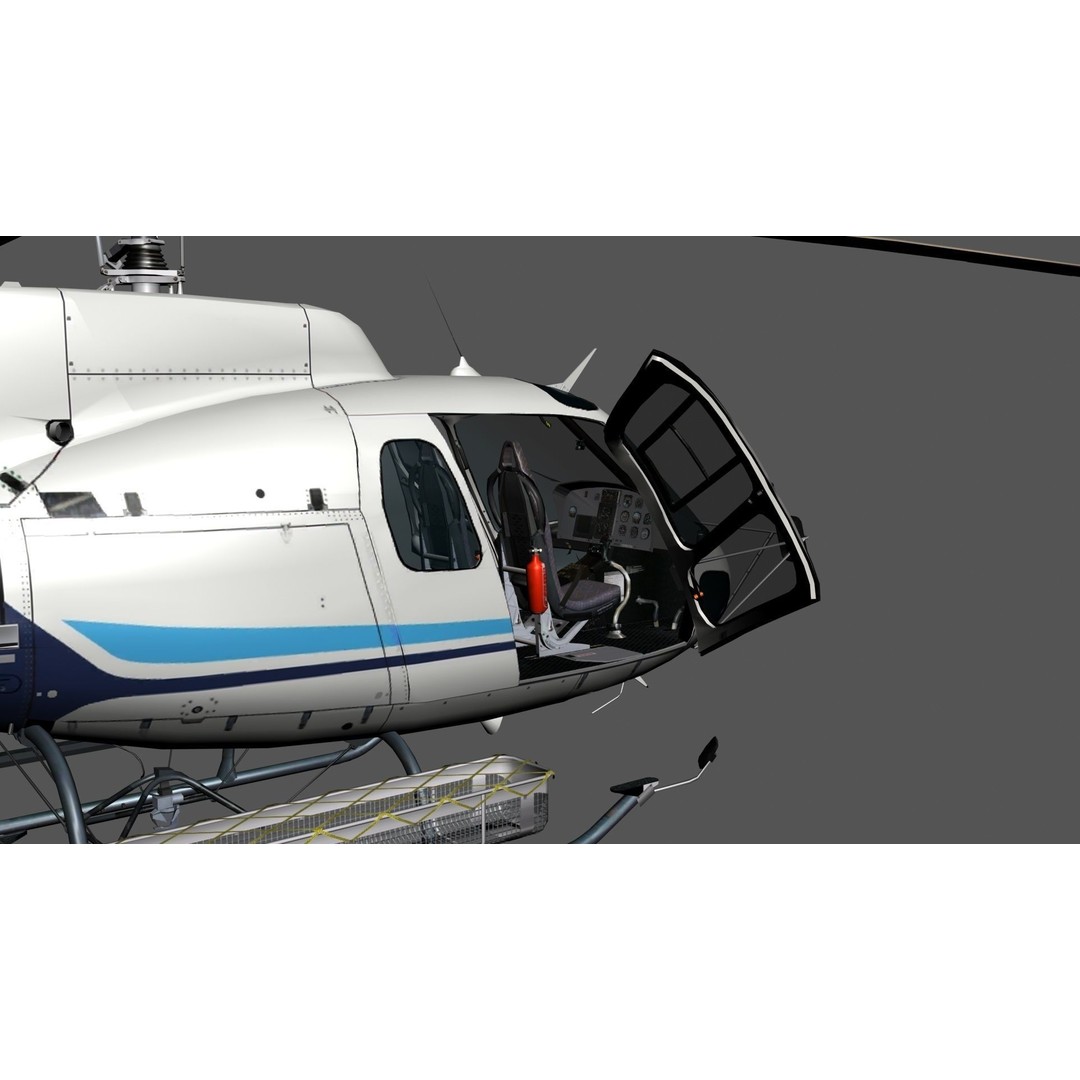 Helicopter 3D Model – Low Poly Game Ready Rigged Asset, FBX - View 10