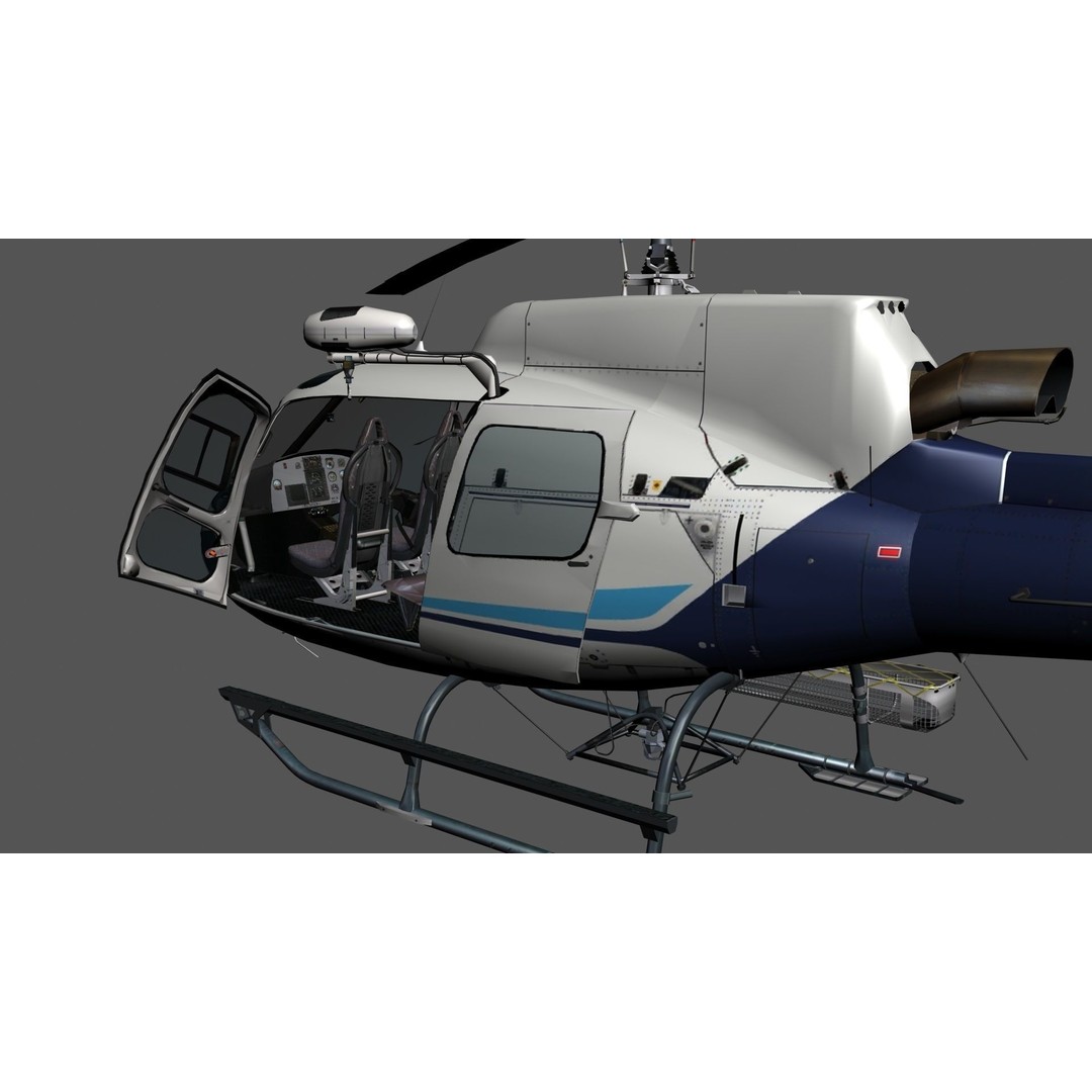 Helicopter 3D Model – Low Poly Game Ready Rigged Asset, FBX - View 9