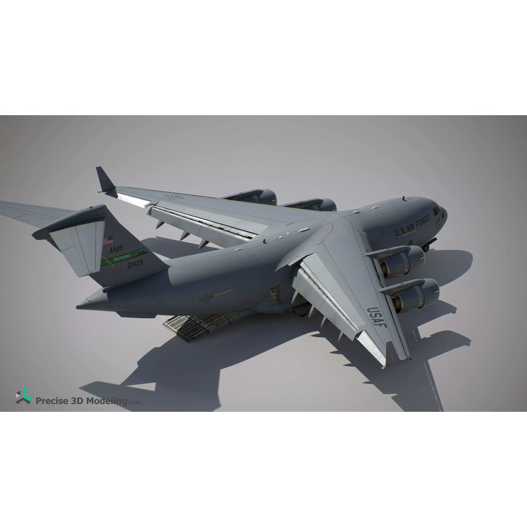 C-17 Globemaster III 3D Model – Ultra Detailed Military Transport Aircraft, FBX - View 14