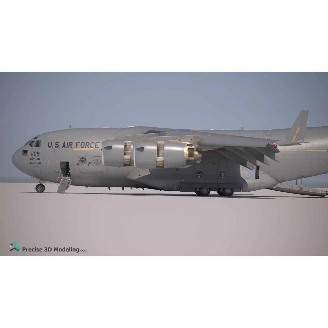 C-17 Globemaster III 3D Model – Ultra Detailed Military Transport Aircraft, FBX - View 15