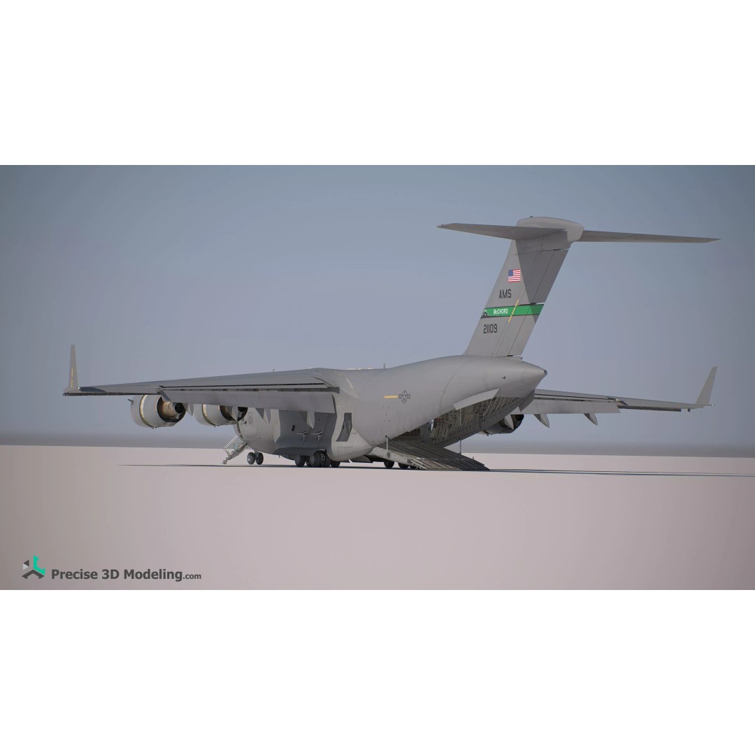 C-17 Globemaster III 3D Model – Ultra Detailed Military Transport Aircraft, FBX - View 17