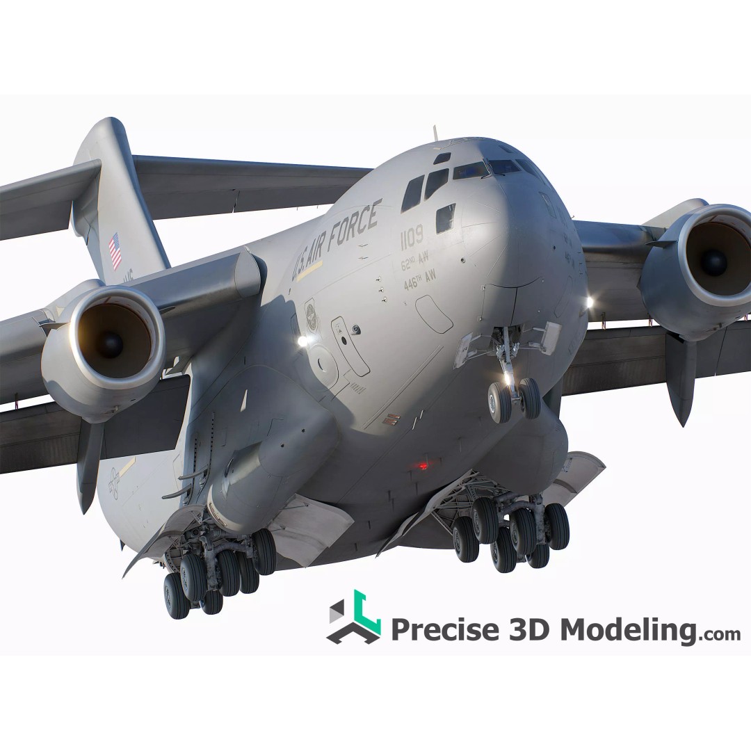 C-17 Globemaster III 3D Model – Ultra Detailed Military Transport Aircraft, FBX - View 2