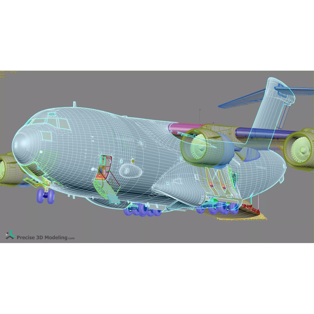 C-17 Globemaster III 3D Model – Ultra Detailed Military Transport Aircraft, FBX - View 35