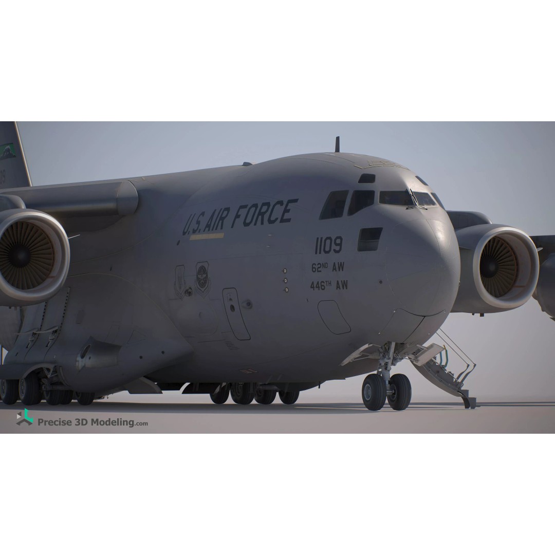 C-17 Globemaster III 3D Model – Ultra Detailed Military Transport Aircraft, FBX - View 4