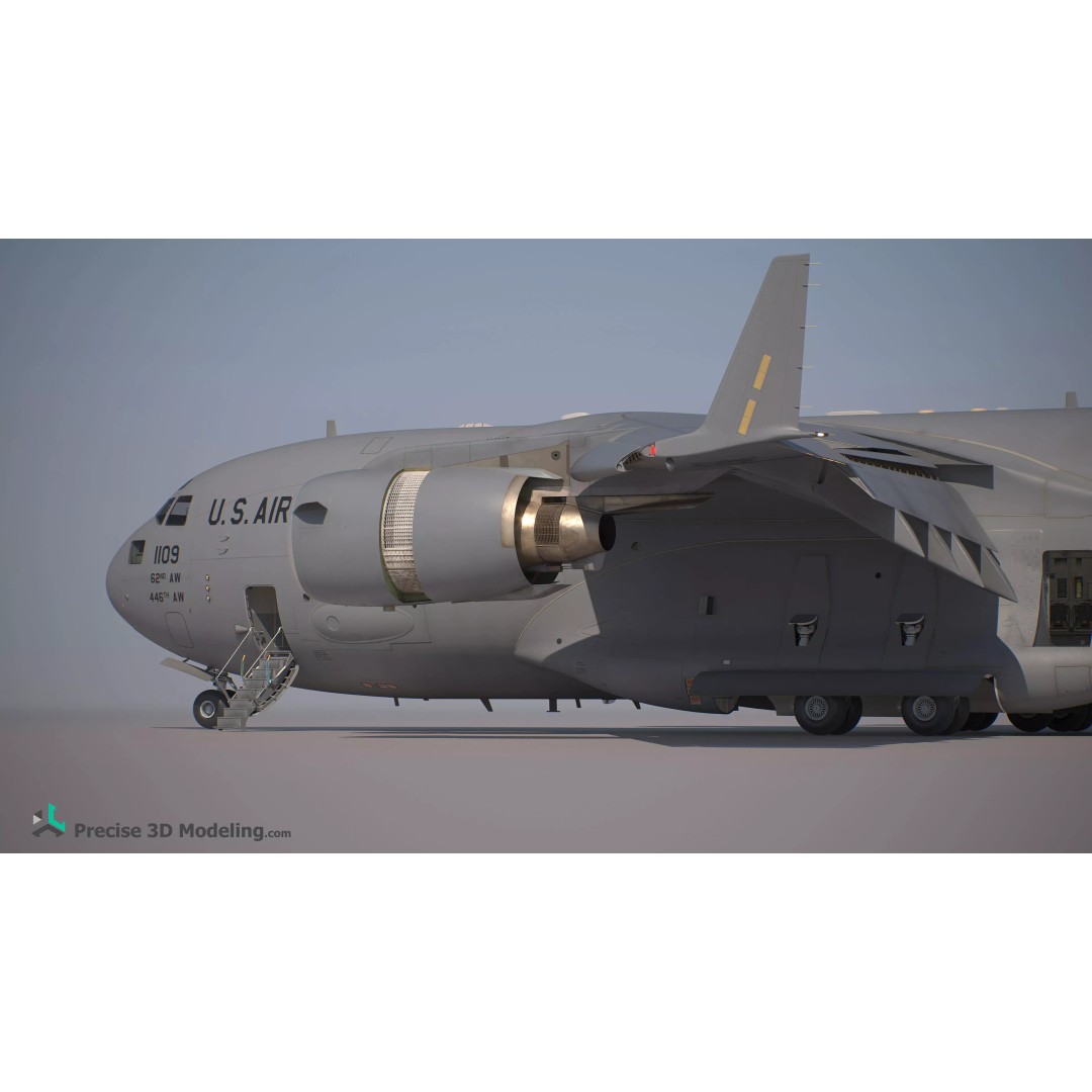 C-17 Globemaster III 3D Model – Ultra Detailed Military Transport Aircraft, FBX - View 5