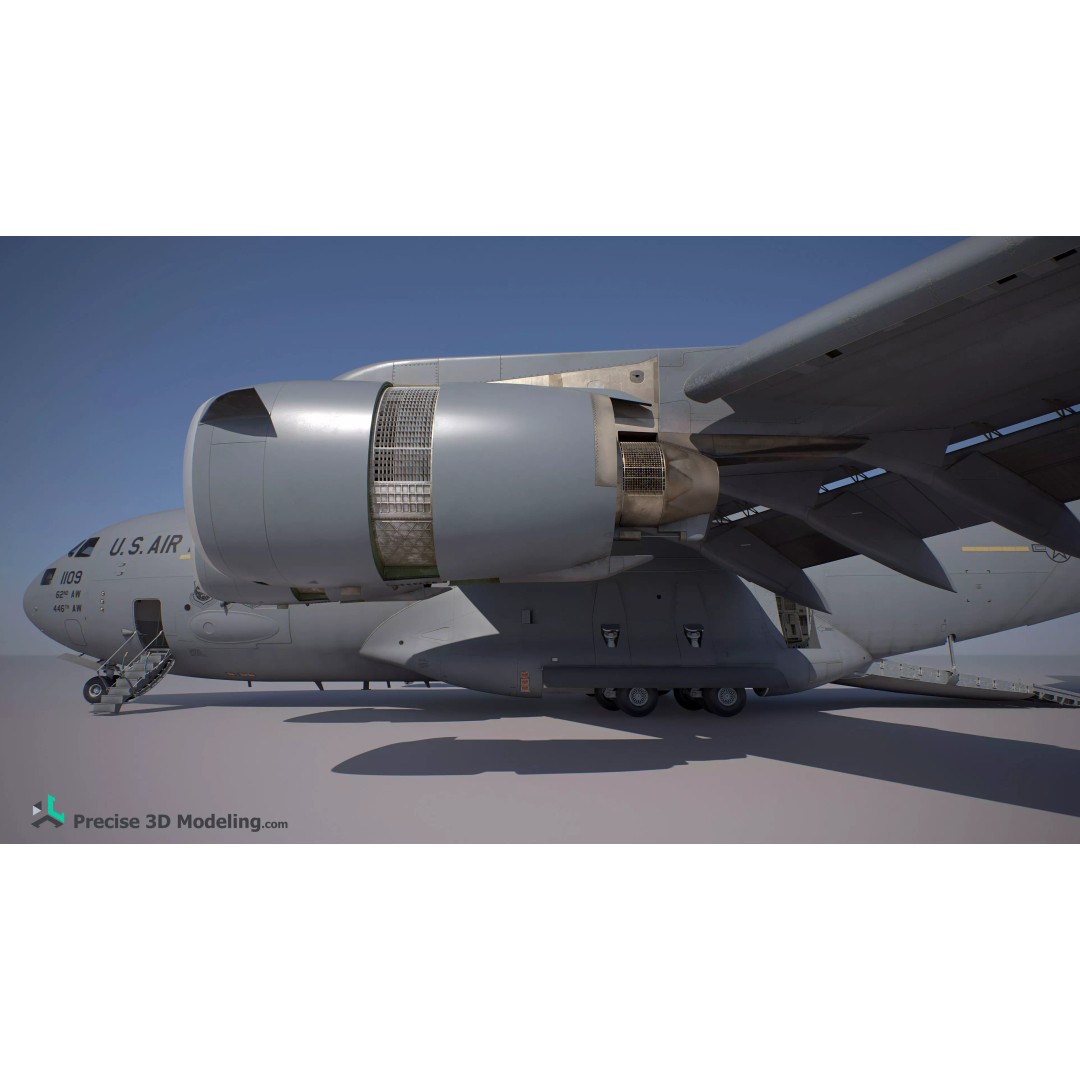 C-17 Globemaster III 3D Model – Ultra Detailed Military Transport Aircraft, FBX - View 6