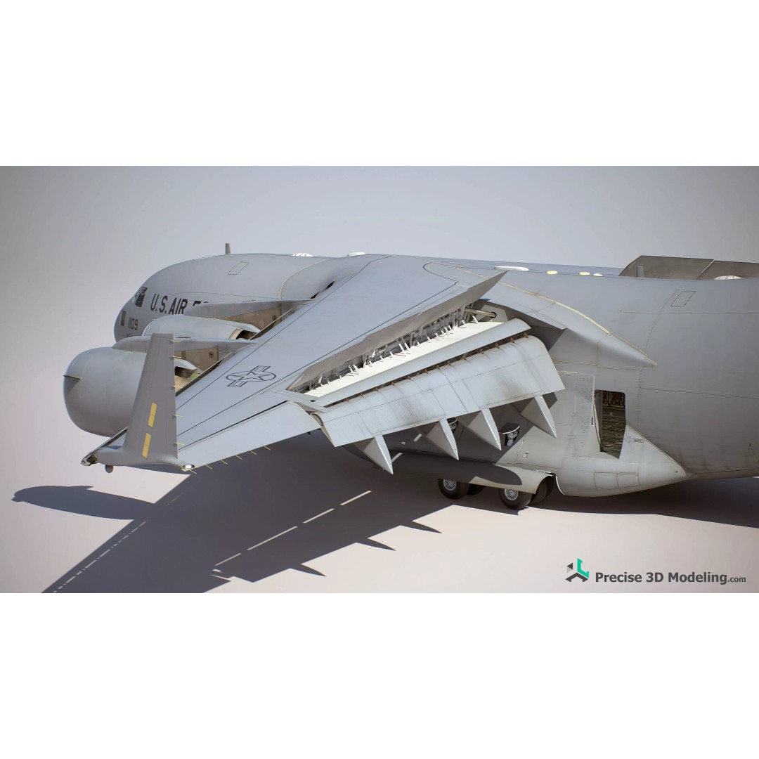 C-17 Globemaster III 3D Model – Ultra Detailed Military Transport Aircraft, FBX - View 8