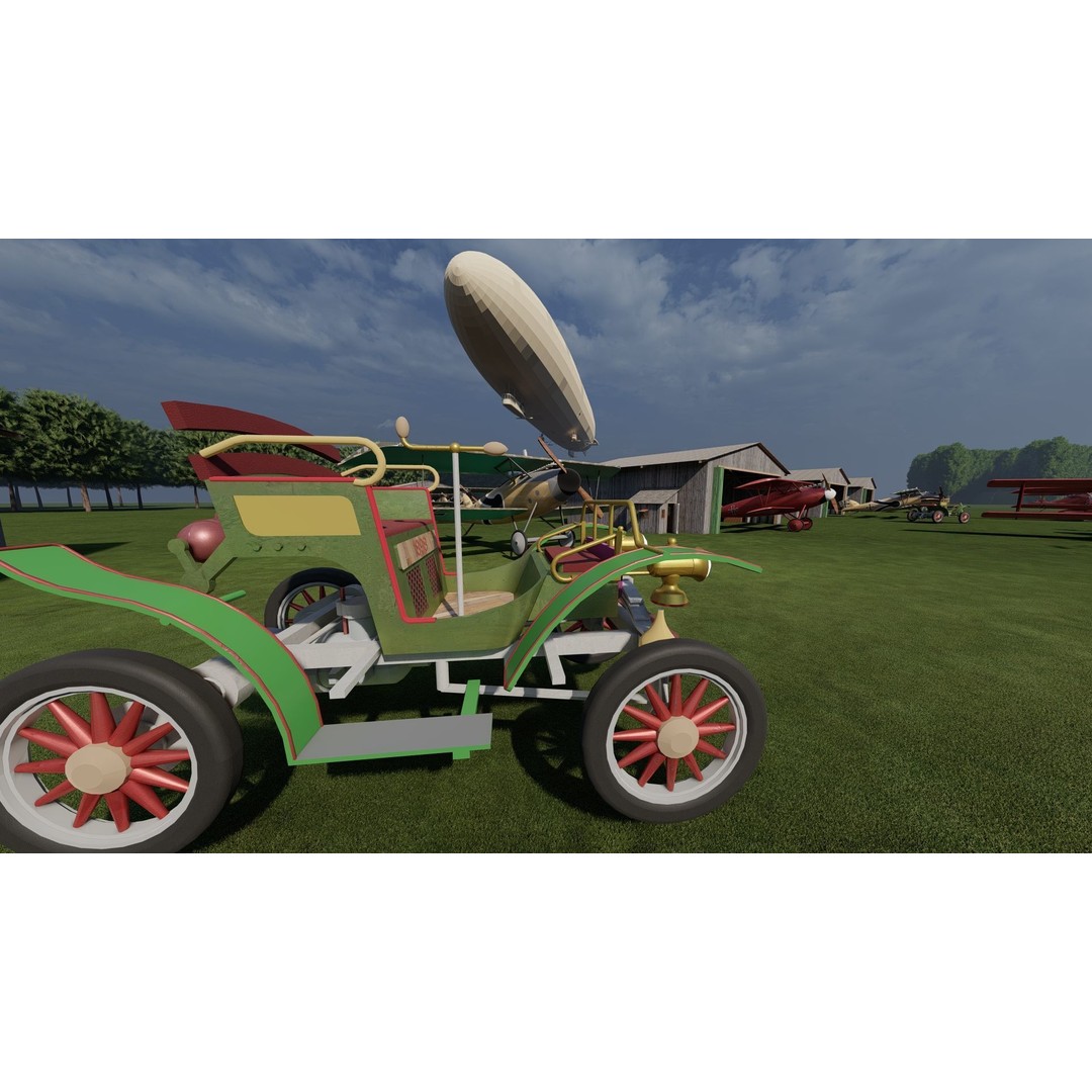 WW1 Airport 3D Model – Detailed Historic Scene, SketchUp, FBX - View 10