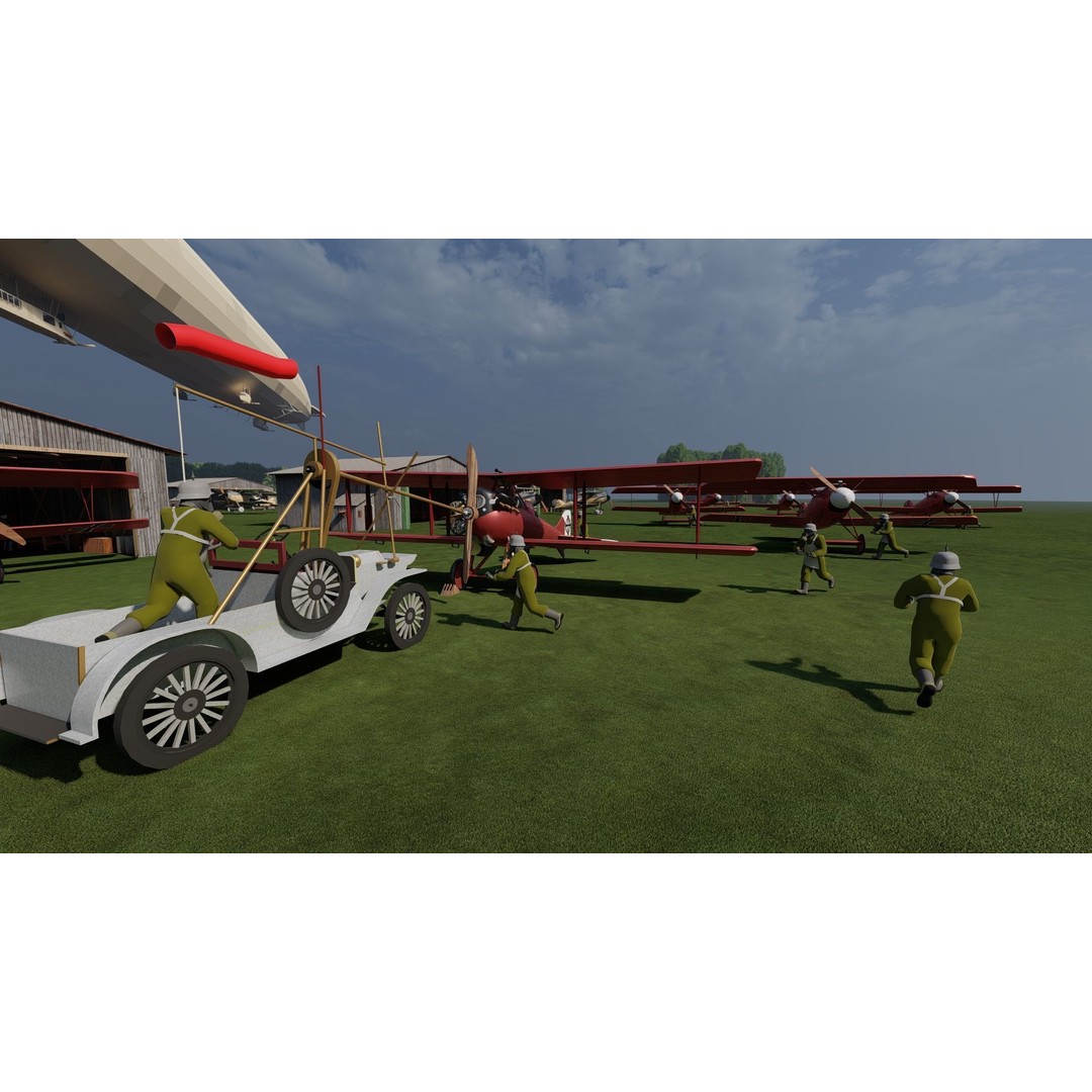 WW1 Airport 3D Model – Detailed Historic Scene, SketchUp, FBX - View 11