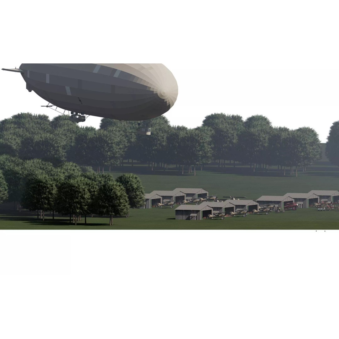 WW1 Airport 3D Model – Detailed Historic Scene, SketchUp, FBX - View 2