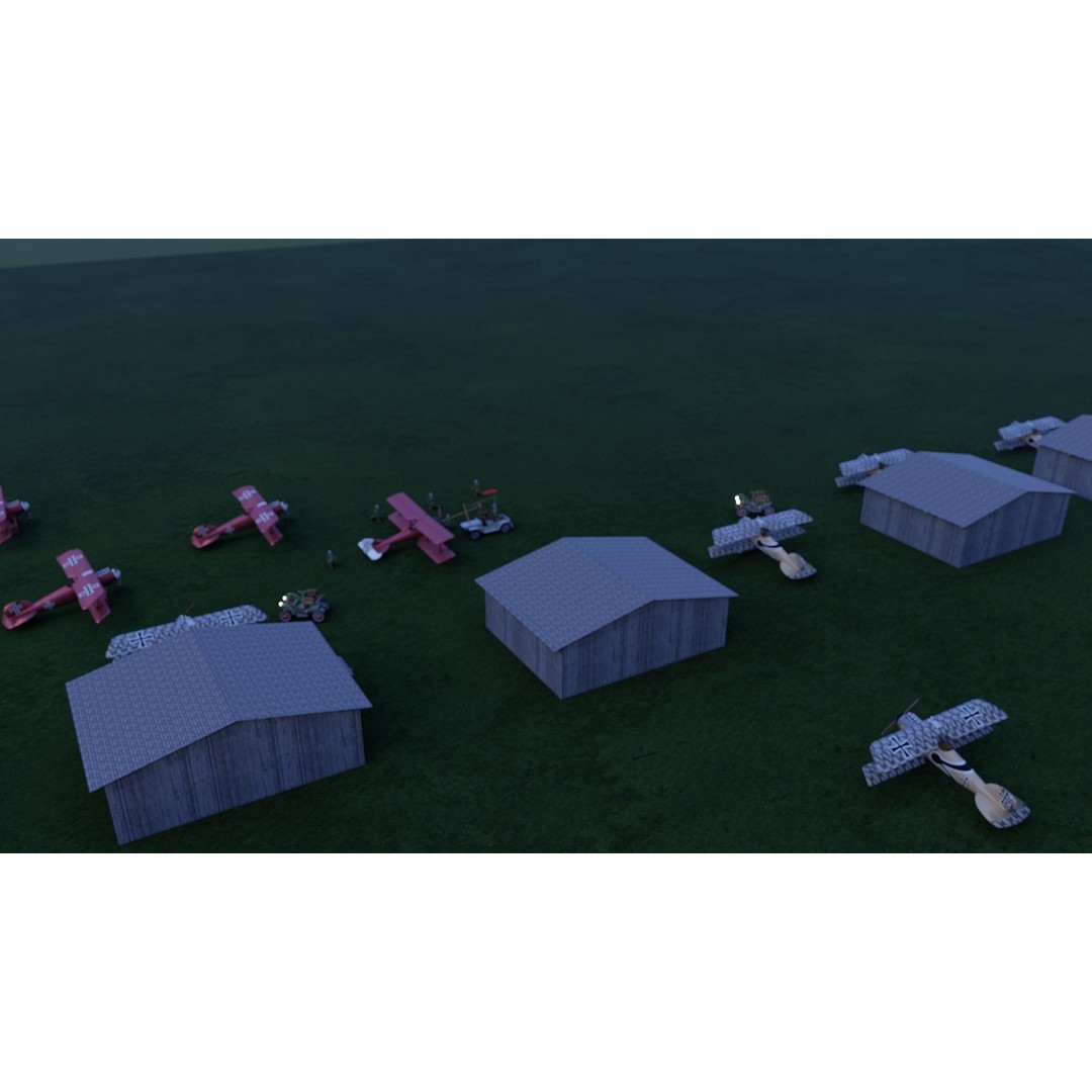 WW1 Airport 3D Model – Detailed Historic Scene, SketchUp, FBX - View 21