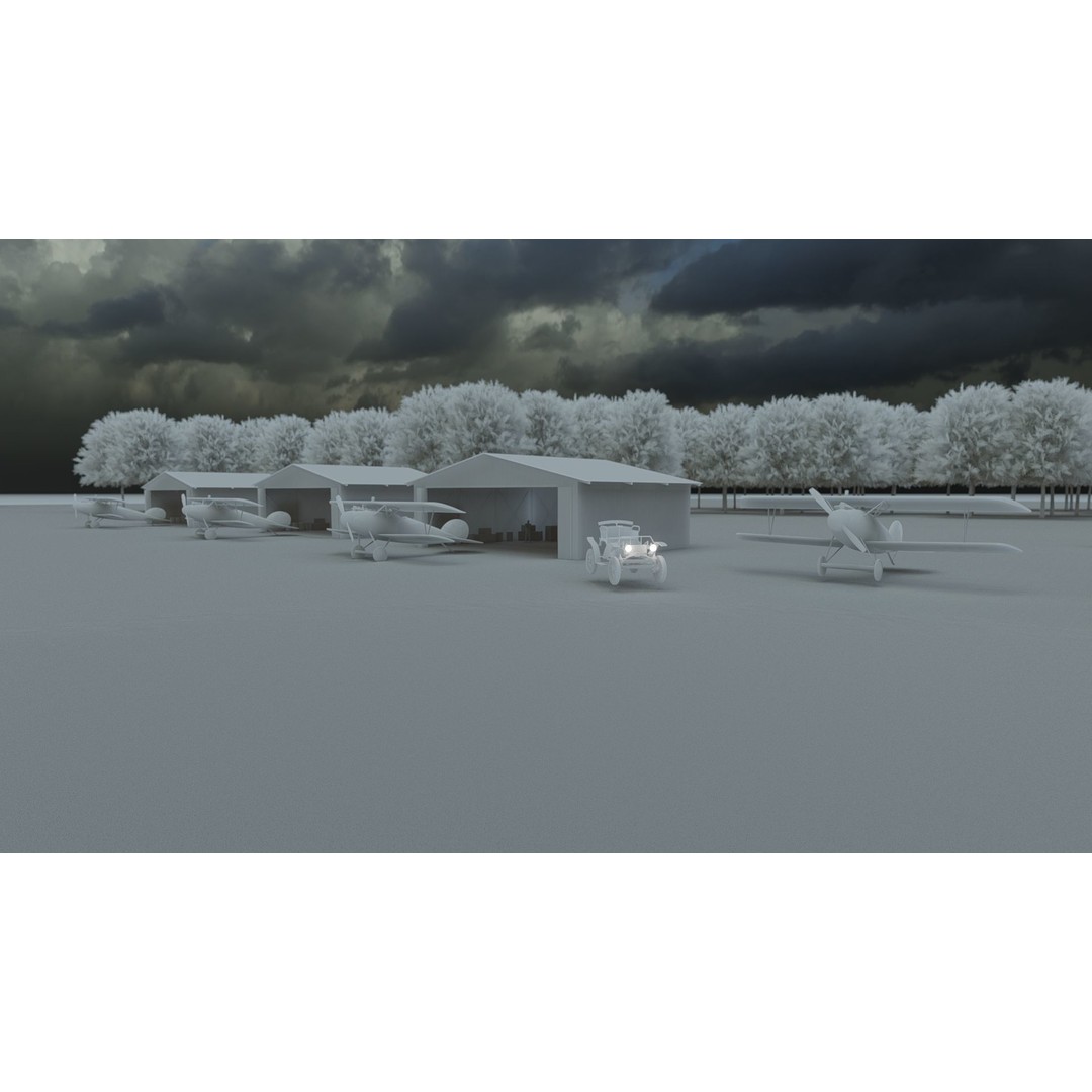 WW1 Airport 3D Model – Detailed Historic Scene, SketchUp, FBX - View 26