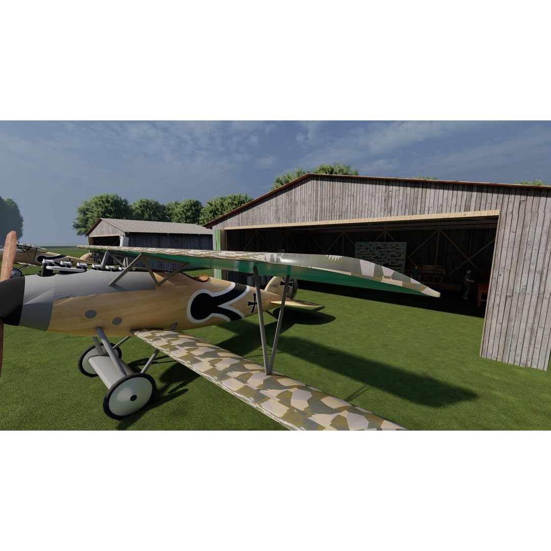 WW1 Airport 3D Model – Detailed Historic Scene, SketchUp, FBX - View 5
