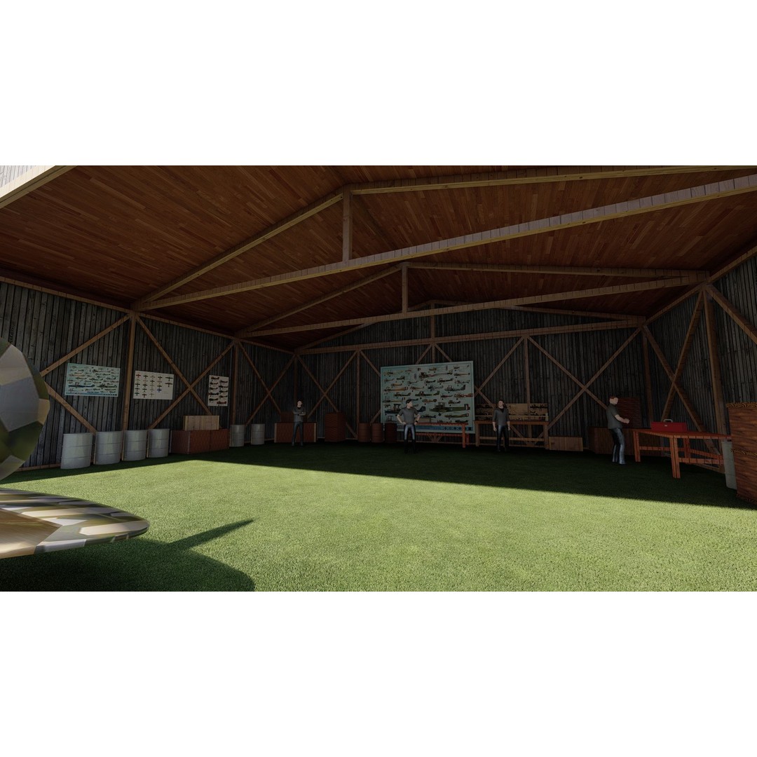 WW1 Airport 3D Model – Detailed Historic Scene, SketchUp, FBX - View 6