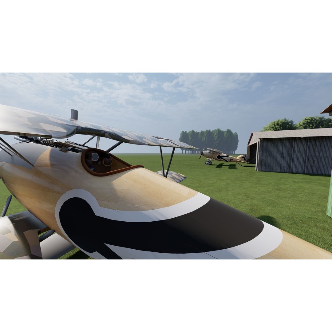 WW1 Airport 3D Model – Detailed Historic Scene, SketchUp, FBX - View 7