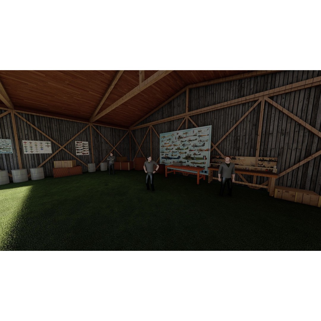 WW1 Airport 3D Model – Detailed Historic Scene, SketchUp, FBX - View 9
