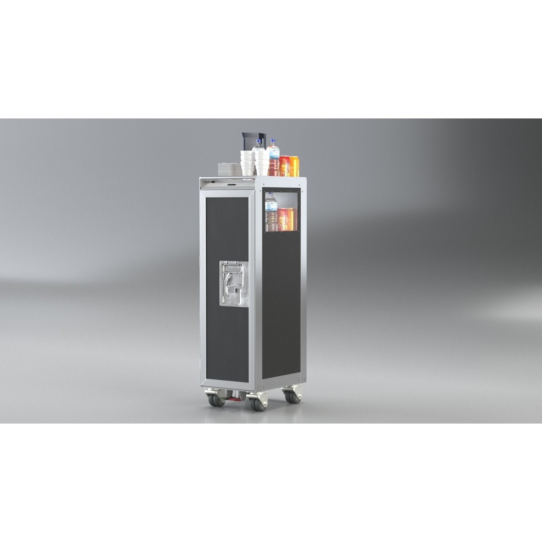 Bordbar Airline Trolley 3D Model – High Poly Animated Asset, FBX - View 12