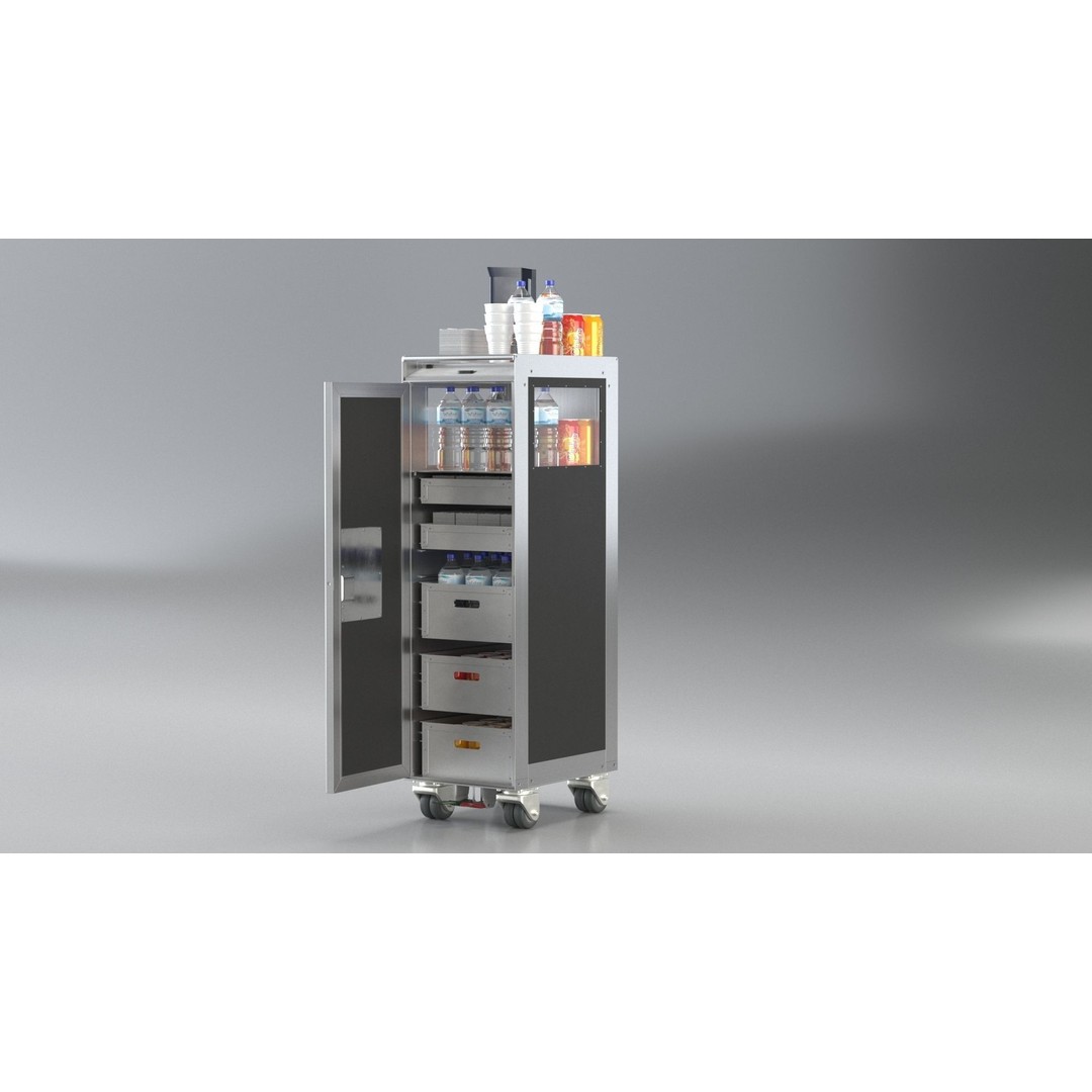 Bordbar Airline Trolley 3D Model – High Poly Animated Asset, FBX - View 13