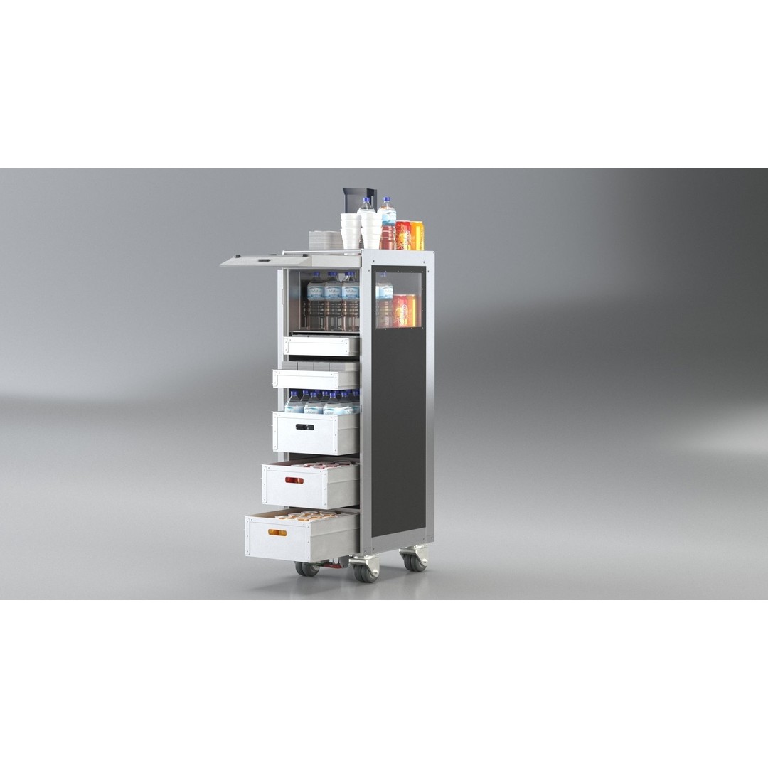 Bordbar Airline Trolley 3D Model – High Poly Animated Asset, FBX - View 14