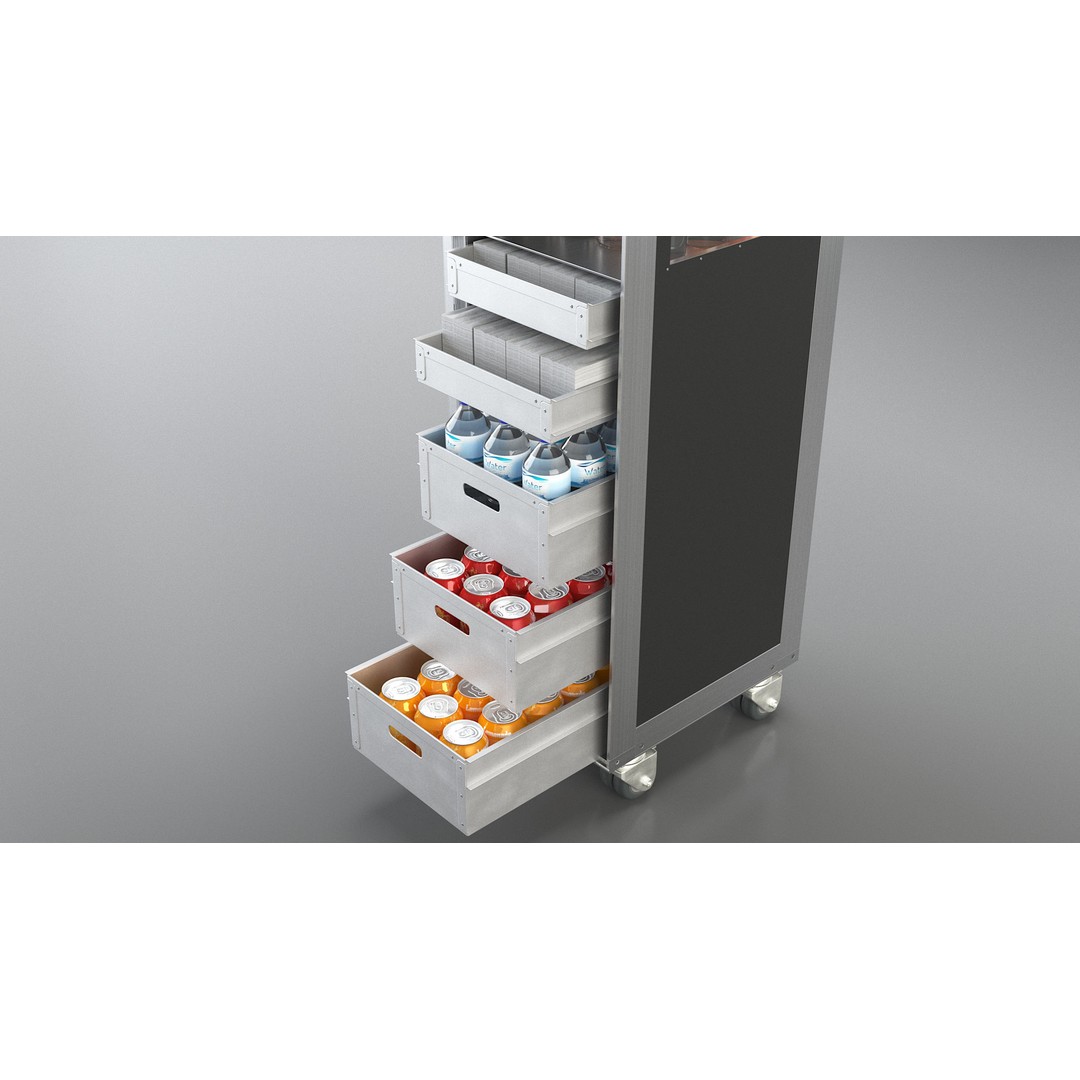 Bordbar Airline Trolley 3D Model – High Poly Animated Asset, FBX - View 18