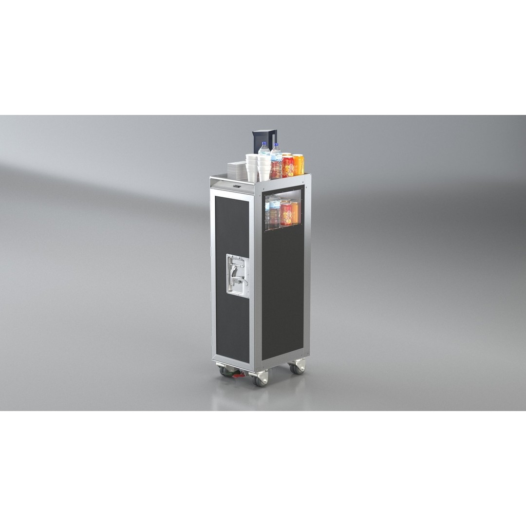 Bordbar Airline Trolley 3D Model – High Poly Animated Asset, FBX - View 4