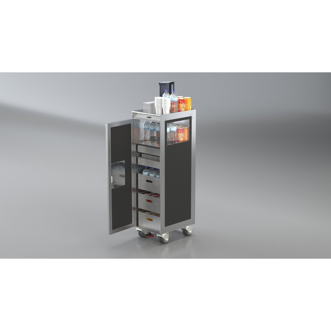 Bordbar Airline Trolley 3D Model – High Poly Animated Asset, FBX - View 5